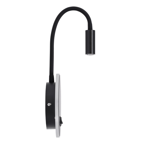 GLOBOSTAR® GOOSE 60883 Μοντέρνο Φωτιστικό Τοίχου - Απλίκα Ξενοδοχείου Reading Light με Φορτιστή USB 3A LED 6W 600lm 36° & 360° AC 220-240V IP20 Φυσικό Λευκό 4500K - CREE XPE & Lumileds SMD Chip & TÜV SÜD Driver - Μαύρο Ματ - Μ15.5 x Π15 x Υ30.5cm - 3 Χρόνια Εγγύηση