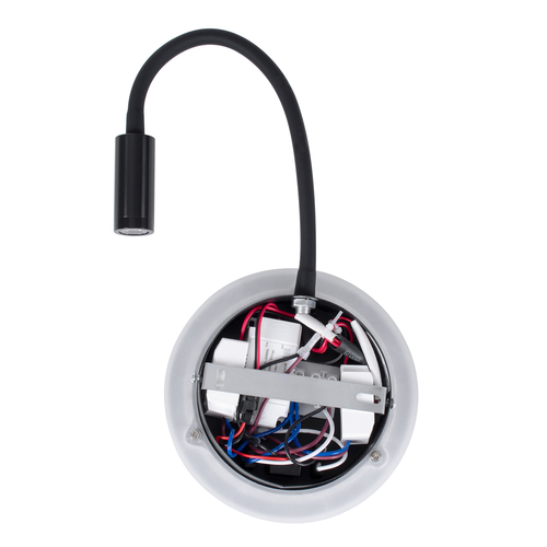GLOBOSTAR® GOOSE 60883 Μοντέρνο Φωτιστικό Τοίχου - Απλίκα Ξενοδοχείου Reading Light με Φορτιστή USB 3A LED 6W 600lm 36° & 360° AC 220-240V IP20 Φυσικό Λευκό 4500K - CREE XPE & Lumileds SMD Chip & TÜV SÜD Driver - Μαύρο Ματ - Μ15.5 x Π15 x Υ30.5cm - 3 Χρόνια Εγγύηση