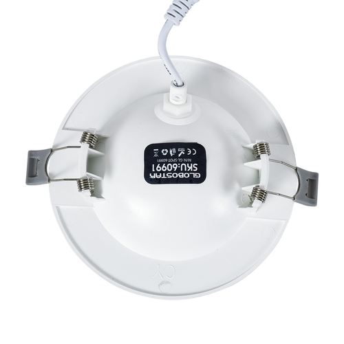 GLOBOSTAR® LEXIS JOINT 60990 Χωνευτό Κινούμενο Downlight Σποτ LED 7W 680lm 45° AC 220-240V Αδιάβροχο IP44 Φυσικό Λευκό 4500K - Bridgelux SMD Chip & TÜV SÜD Driver - Λευκό Ματ - Μ12 x Π12 x Υ3.1cm / Q9cm - 5 Χρόνια Εγγύηση