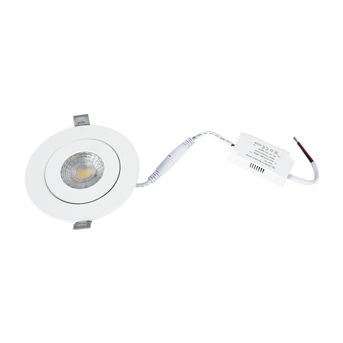 GLOBOSTAR® LEXIS JOINT 60990 Χωνευτό Κινούμενο Downlight Σποτ LED 7W 680lm 45° AC 220-240V Αδιάβροχο IP44 Φυσικό Λευκό 4500K - Bridgelux SMD Chip & TÜV SÜD Driver - Λευκό Ματ - Μ12 x Π12 x Υ3.1cm / Q9cm - 5 Χρόνια Εγγύηση