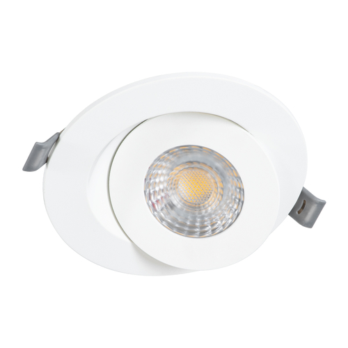 GLOBOSTAR® LEXIS JOINT 60991 Χωνευτό Κινούμενο Downlight Σποτ LED 7W 660lm 45° AC 220-240V Αδιάβροχο IP44 Θερμό Λευκό 2700K - Bridgelux SMD Chip & TÜV SÜD Driver - Λευκό Ματ - Μ12 x Π12 x Υ3.1cm / Q9cm - 5 Χρόνια Εγγύηση
