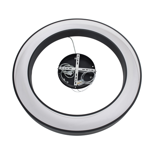 GLOBOSTAR® RA 61196 Μοντέρνο Κρεμαστό Φωτιστικό Οροφής LED 75W 8250lm 120° AC 220-240V IP20 Ρυθμιζόμενο Λευκό CCT με Χειριστήριο από 2700K έως 6000K Dimmable - Lumileds SMD Chip - Μαύρο Ματ - Μ80 x Π80 x Υ8cm - 3 Χρόνια Εγγύηση