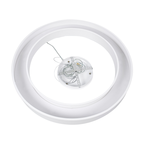 GLOBOSTAR® RA 61197 Μοντέρνο Κρεμαστό Φωτιστικό Οροφής LED 75W 8250lm 120° AC 220-240V IP20 Ρυθμιζόμενο Λευκό CCT με Χειριστήριο από 2700K έως 6000K Dimmable - Lumileds SMD Chip - Λευκό Ματ - Μ80 x Π80 x Υ8cm - 3 Χρόνια Εγγύηση