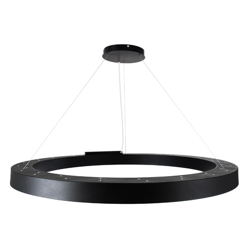 GLOBOSTAR® RA 61198 Μοντέρνο Κρεμαστό Φωτιστικό Οροφής LED 100W 11020lm 120° AC 220-240V IP20 Ρυθμιζόμενο Λευκό CCT με Χειριστήριο από 2700K έως 6000K Dimmable - Lumileds SMD Chip - Μαύρο Ματ - Μ120 x Π120 x Υ8cm - 3 Χρόνια Εγγύηση