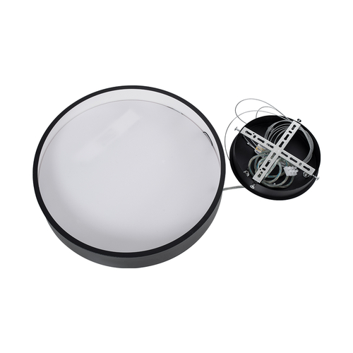 GLOBOSTAR® BURTON 61200 Μοντέρνο Κρεμαστό Φωτιστικό Οροφής LED 67W 7370lm 120° AC 220-240V IP20 Ρυθμιζόμενο Λευκό CCT με Χειριστήριο από 2700K έως 6000K Dimmable - Lumileds SMD Chip - Μαύρο Ματ - Μ40 x Π40 x Υ8cm - 3 Χρόνια Εγγύηση