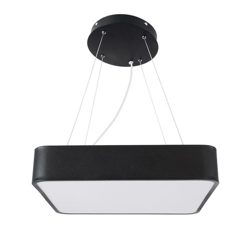 GLOBOSTAR® KAMALA 61206-S Μοντέρνο Φωτιστικό Οροφής LED 67W 7370lm 120° AC 220-240V IP20 Ρυθμιζόμενο Λευκό CCT με Χειριστήριο από 2700K έως 6000K Dimmable - Lumileds SMD Chip - Μαύρο Ματ - Μ40 x Π40 x Υ8cm - 3 Χρόνια Εγγύηση