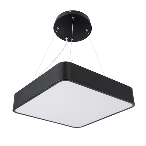 GLOBOSTAR® KAMALA 61206-P Μοντέρνο Κρεμαστό Φωτιστικό Οροφής LED 67W 7370lm 120° AC 220-240V IP20 Ρυθμιζόμενο Λευκό CCT με Χειριστήριο από 2700K έως 6000K Dimmable - Lumileds SMD Chip - Μαύρο Ματ - Μ40 x Π40 x Υ8cm - 3 Χρόνια Εγγύηση