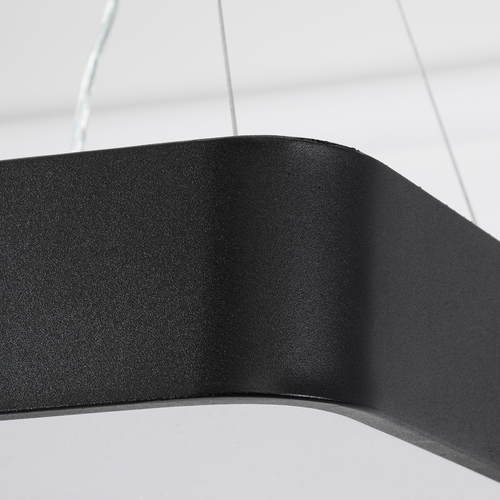 GLOBOSTAR® KAMALA 61206-P Μοντέρνο Κρεμαστό Φωτιστικό Οροφής LED 67W 7370lm 120° AC 220-240V IP20 Ρυθμιζόμενο Λευκό CCT με Χειριστήριο από 2700K έως 6000K Dimmable - Lumileds SMD Chip - Μαύρο Ματ - Μ40 x Π40 x Υ8cm - 3 Χρόνια Εγγύηση