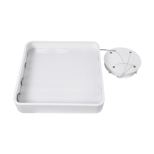 GLOBOSTAR® KAMALA 61207 Μοντέρνο Κρεμαστό Φωτιστικό Οροφής LED 67W 7370lm 120° AC 220-240V IP20 Ρυθμιζόμενο Λευκό CCT με Χειριστήριο από 2700K έως 6000K Dimmable - Lumileds SMD Chip - Λευκό Ματ - Μ40 x Π40 x Υ8cm - 3 Χρόνια Εγγύηση