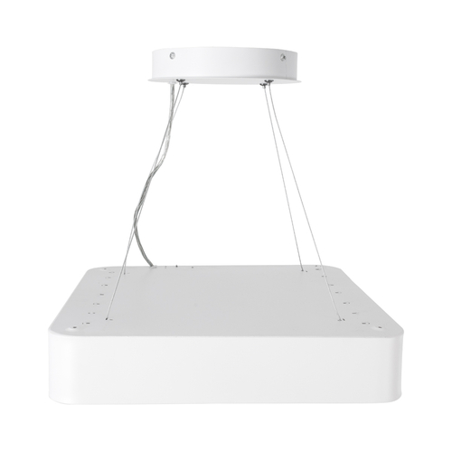 GLOBOSTAR® KAMALA 61207 Μοντέρνο Κρεμαστό Φωτιστικό Οροφής LED 67W 7370lm 120° AC 220-240V IP20 Ρυθμιζόμενο Λευκό CCT με Χειριστήριο από 2700K έως 6000K Dimmable - Lumileds SMD Chip - Λευκό Ματ - Μ40 x Π40 x Υ8cm - 3 Χρόνια Εγγύηση