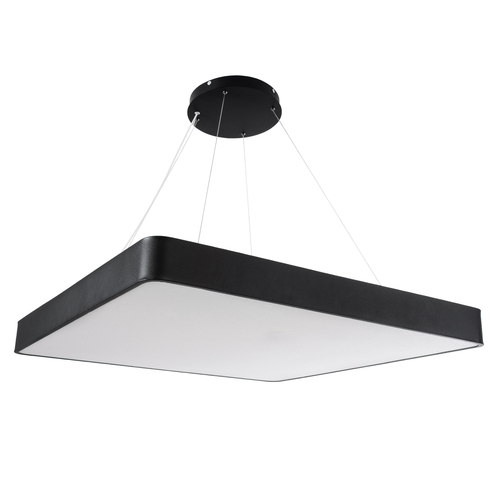 GLOBOSTAR® KAMALA 61210-S Μοντέρνο Φωτιστικό Οροφής LED 100W 11020lm 120° AC 220-240V IP20 Ρυθμιζόμενο Λευκό CCT με Χειριστήριο από 2700K έως 6000K Dimmable - Lumileds SMD Chip - Μαύρο Ματ - Μ80 x Π80 x Υ8cm - 3 Χρόνια Εγγύηση