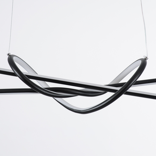 GLOBOSTAR® DOLORES 61279 Μοντέρνο Κρεμαστό Φωτιστικό Οροφής LED 105W 11760lm 300° AC 220-240V IP20 Ρυθμιζόμενο Λευκό CCT με Χειριστήριο από 2700K έως 6000K Dimmable - Lumileds SMD Chip - Μαύρο Ματ - Μ110 x Π17 x Υ17.5cm - 3 Χρόνια Εγγύηση