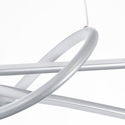 GLOBOSTAR® DOLORES 61281 Μοντέρνο Κρεμαστό Φωτιστικό Οροφής LED 105W 11760lm 300° AC 220-240V IP20 Ρυθμιζόμενο Λευκό CCT με Χειριστήριο από 2700K έως 6000K Dimmable - Lumileds SMD Chip - Νίκελ Βούρτσας - Μ110 x Π17 x Υ17.5cm - 3 Χρόνια Εγγύηση