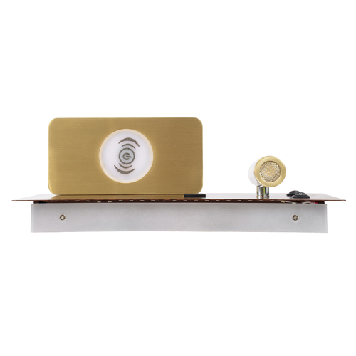 GLOBOSTAR® PALADIN 61362 Μοντέρνο Φωτιστικό Τοίχου - Απλίκα Ξενοδοχείου Reading Light με Φορτιστή USB 3A & Wireless 20W LED 6W 720lm 36° & 360° AC 220-240V IP20 Φυσικό Λευκό 4500K - Bridgelux COB Chip & TÜV SÜD Driver - Καφέ & Χρυσό Βούρτσας - Μ30 x Π11 x Υ12cm - 3 Χρόνια Εγγύηση