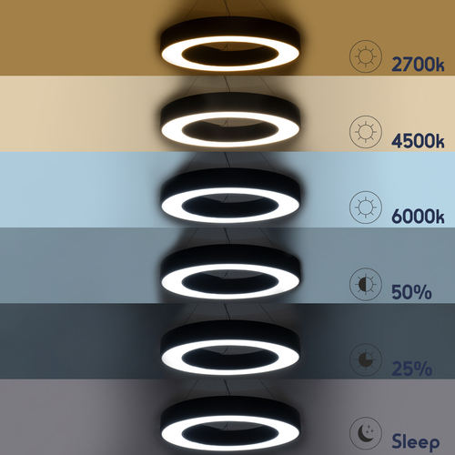 GLOBOSTAR® RA 61195 Μοντέρνο Κρεμαστό Φωτιστικό Οροφής LED 67W 7370lm 120° AC 220-240V IP20 Ρυθμιζόμενο Λευκό CCT με Χειριστήριο από 2700K έως 6000K Dimmable - Lumileds SMD Chip - Λευκό Ματ - Μ60 x Π60 x Υ8cm - 3 Χρόνια Εγγύηση