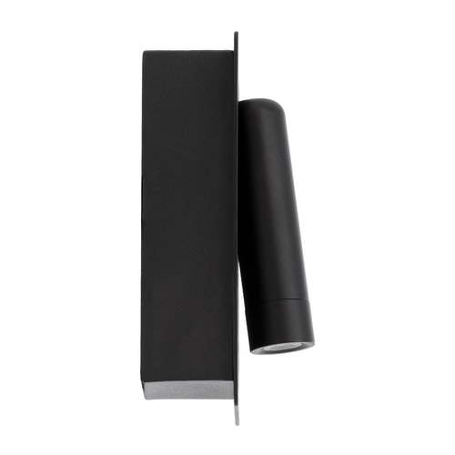 GLOBOSTAR® MANHATTAN 61097 Μοντέρνο Φωτιστικό Τοίχου - Απλίκα Ξενοδοχείου Reading Light LED 3W 405lm 36° AC 220-240V IP20 Φυσικό Λευκό 4500K - Bridgelux COB Chip & TÜV SÜD Driver - Μαύρο - Μ7 x Π7 x Υ17cm - 3 Χρόνια Εγγύηση