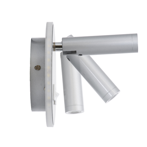 GLOBOSTAR® JERSEY 61103 Μοντέρνο Φωτιστικό Τοίχου - Απλίκα Ξενοδοχείου Reading Light με Φορτιστή USB 3A LED 10W 1380lm 36° & 360° AC 220-240V IP20 Φυσικό Λευκό 4500K - Bridgelux SMD Chip & TÜV SÜD Driver - Νίκελ Βούρτσας - Μ14.5 x Π14.5 x Υ6cm - 3 Χρόνια Εγγύηση