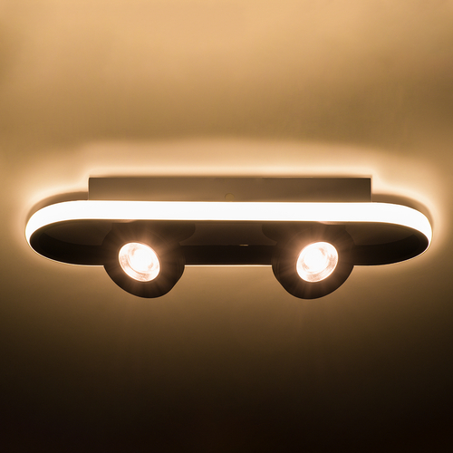 GLOBOSTAR® NESPO 61212 Μοντέρνο Φωτιστικό Οροφής LED 36W 4032lm 360° & 45° AC 220-240V IP20 Ρυθμιζόμενο Λευκό CCT με On/Off 2700K/4500K/6000K - Lumileds SMD Chip - Μαύρο Ματ - Μ40 x Π13 x Υ6.5cm - 3 Χρόνια Εγγύηση