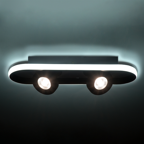 GLOBOSTAR® NESPO 61212 Μοντέρνο Φωτιστικό Οροφής LED 36W 4032lm 360° & 45° AC 220-240V IP20 Ρυθμιζόμενο Λευκό CCT με On/Off 2700K/4500K/6000K - Lumileds SMD Chip - Μαύρο Ματ - Μ40 x Π13 x Υ6.5cm - 3 Χρόνια Εγγύηση