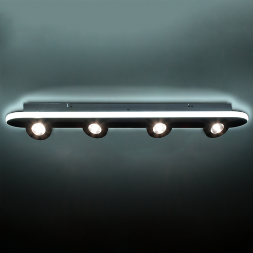 GLOBOSTAR® NESPO 61214 Μοντέρνο Φωτιστικό Οροφής LED 48W 5376lm 360° & 45° AC 220-240V IP20 Ρυθμιζόμενο Λευκό CCT με On/Off 2700K/4500K/6000K - Lumileds SMD Chip - Μαύρο Ματ - Μ80 x Π13 x Υ6.5cm - 3 Χρόνια Εγγύηση