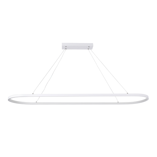 GLOBOSTAR® BOLIVAR 61272 Μοντέρνο Κρεμαστό Φωτιστικό Οροφής LED 54W 6210lm 360° AC 220-240V IP20 Ρυθμιζόμενο Λευκό CCT με Χειριστήριο από 2700K έως 6000K Dimmable - Lumileds SMD Chip - Λευκό Ματ - Μ120 x Π30 x Υ2cm - 3 Χρόνια Εγγύηση