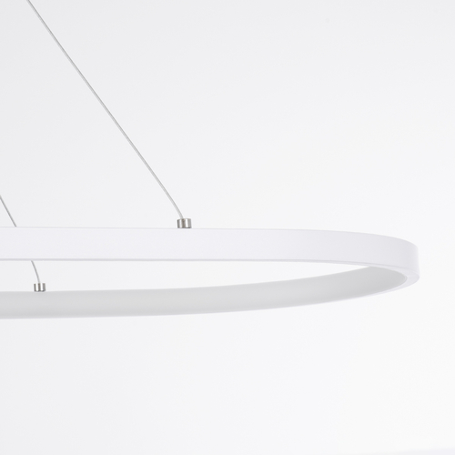 GLOBOSTAR® BOLIVAR 61272 Μοντέρνο Κρεμαστό Φωτιστικό Οροφής LED 54W 6210lm 360° AC 220-240V IP20 Ρυθμιζόμενο Λευκό CCT με Χειριστήριο από 2700K έως 6000K Dimmable - Lumileds SMD Chip - Λευκό Ματ - Μ120 x Π30 x Υ2cm - 3 Χρόνια Εγγύηση