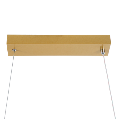 GLOBOSTAR® DOLORES 61282 Μοντέρνο Κρεμαστό Φωτιστικό Οροφής LED 105W 11760lm 300° AC 220-240V IP20 Ρυθμιζόμενο Λευκό CCT με Χειριστήριο από 2700K έως 6000K Dimmable - Lumileds SMD Chip - Χρυσό Βούρτσας - Μ110 x Π17 x Υ17.5cm - 3 Χρόνια Εγγύηση