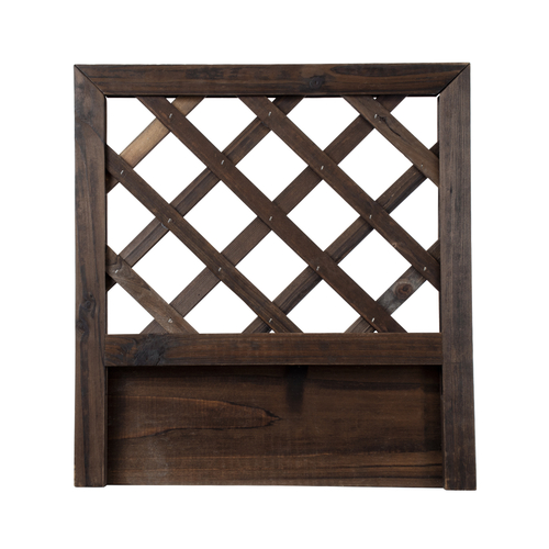 GloboStar® Artificial Garden SIKINOS 20477 Επιτοίχιο Ξύλινο Κασπώ Γλάστρα - Flower Pot Καφέ Φ38cm x Υ45cm