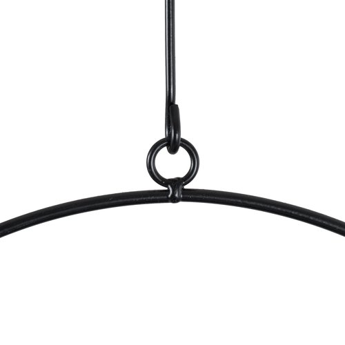 GloboStar® Artificial Garden TILOS 20485 Κρεμαστό Μεταλλικό Κασπώ Γλάστρα - Flower Pot Μαύρο Φ35cm x Υ15cm