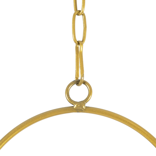 GloboStar® Artificial Garden NISYROS 20488 Κρεμαστό Μεταλλικό Κασπώ Γλάστρα - Flower Pot Χρυσό Φ16cm x Υ52cm