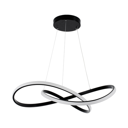 GLOBOSTAR® DEXTER 60913 Μοντέρνο Κρεμαστό Φωτιστικό Οροφής LED 90W 10080lm 300° AC 220-240V IP20 Ρυθμιζόμενο Λευκό CCT με Χειριστήριο από 2700K έως 6000K Dimmable - Lumileds SMD Chip - Μαύρο Ματ - Μ73 x Π73 x Υ16cm - 3 Χρόνια Εγγύηση