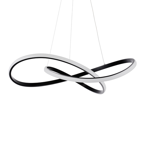 GLOBOSTAR® DEXTER 60913 Μοντέρνο Κρεμαστό Φωτιστικό Οροφής LED 90W 10080lm 300° AC 220-240V IP20 Ρυθμιζόμενο Λευκό CCT με Χειριστήριο από 2700K έως 6000K Dimmable - Lumileds SMD Chip - Μαύρο Ματ - Μ73 x Π73 x Υ16cm - 3 Χρόνια Εγγύηση