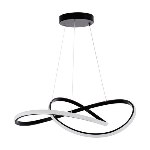 GLOBOSTAR® DEXTER 60913 Μοντέρνο Κρεμαστό Φωτιστικό Οροφής LED 90W 10080lm 300° AC 220-240V IP20 Ρυθμιζόμενο Λευκό CCT με Χειριστήριο από 2700K έως 6000K Dimmable - Lumileds SMD Chip - Μαύρο Ματ - Μ73 x Π73 x Υ16cm - 3 Χρόνια Εγγύηση