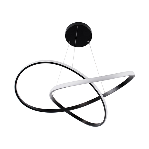 GLOBOSTAR® DEXTER 60913 Μοντέρνο Κρεμαστό Φωτιστικό Οροφής LED 90W 10080lm 300° AC 220-240V IP20 Ρυθμιζόμενο Λευκό CCT με Χειριστήριο από 2700K έως 6000K Dimmable - Lumileds SMD Chip - Μαύρο Ματ - Μ73 x Π73 x Υ16cm - 3 Χρόνια Εγγύηση