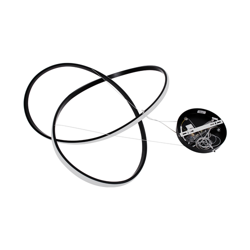 GLOBOSTAR® DEXTER 60913 Μοντέρνο Κρεμαστό Φωτιστικό Οροφής LED 90W 10080lm 300° AC 220-240V IP20 Ρυθμιζόμενο Λευκό CCT με Χειριστήριο από 2700K έως 6000K Dimmable - Lumileds SMD Chip - Μαύρο Ματ - Μ73 x Π73 x Υ16cm - 3 Χρόνια Εγγύηση