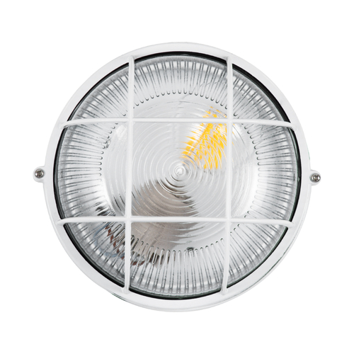 GLOBOSTAR® BOATLIGHT 61585 Vintage Φωτιστικό Καραβοχελώνα Τοίχου & Οροφής με Ντουί 1 x E27 AC 220-240V Αδιάβροχο IP65 - Λευκό Ματ - Μ17.5 x Π17.5 x Υ9cm