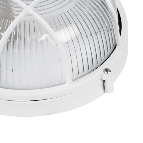 GLOBOSTAR® BOATLIGHT 61585 Vintage Φωτιστικό Καραβοχελώνα Τοίχου & Οροφής με Ντουί 1 x E27 AC 220-240V Αδιάβροχο IP65 - Λευκό Ματ - Μ17.5 x Π17.5 x Υ9cm