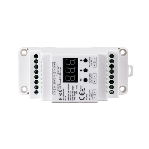 GLOBOSTAR® SKYDANCE-S1-DR 70670 AC Trailing Edge DMX Dimmer Ράγας με 2 x 1.5A 360W Κανάλια AC 220-240V 3A 720W Max IP20 - DMX512 & RDM - Μ11.5 x Π5 x Υ6.5cm - 5 Χρόνια Εγγύηση