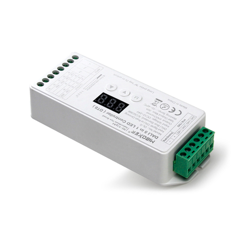 GLOBOSTAR® MiBOXER-DL-X 71423 DC DALI BUS & Push Dimmer / Controller με 5 x 6A 144W Κανάλια DC 12-24V 20A 480W Max IP20 - DALI BUS & Push Dimming - Μ13 x Π5 x Υ2.5cm - 5 Χρόνια Εγγύηση