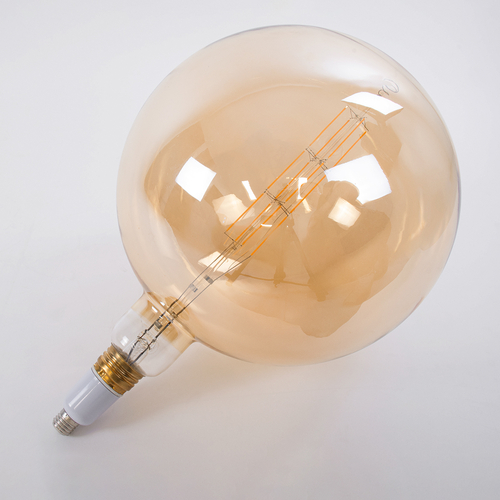 GLOBOSTAR® ORBITAL 99030 Λάμπα E27 G380 LED 10W 800lm 360° AC 220-240V IP20 Ultra Θερμό Λευκό 2200K Dimmable - Long Filament Chip - Μελί - Μ38 x Π38 x Υ55cm - 3 Χρόνια Εγγύηση