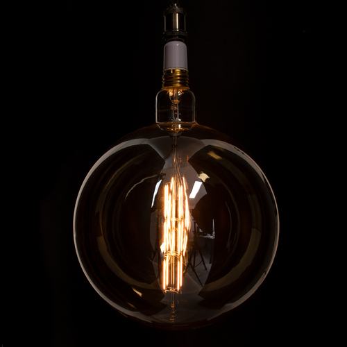 GLOBOSTAR® ORBITAL 99030 Λάμπα E27 G380 LED 10W 800lm 360° AC 220-240V IP20 Ultra Θερμό Λευκό 2200K Dimmable - Long Filament Chip - Μελί - Μ38 x Π38 x Υ55cm - 3 Χρόνια Εγγύηση