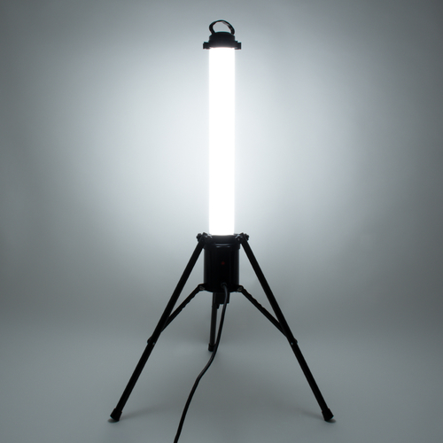 GLOBOSTAR® WORKINGLIGHT 99051 Προβολέας Εργασίας με Τρίποδο LED 65W 6000lm 360° AC 220-240V Αδιάβροχο IP65 IK08 Ψυχρό Λευκό 6000K - Sanan SMD Chip - Λευκό Γαλακτερό - Μ70 x Π70 x Υ130cm - 3 Χρόνια Εγγύηση