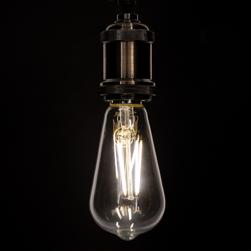 GLOBOSTAR® PEAR 99056 Λάμπα E27 ST64 LED 10W 1100lm 360° AC 220-240V IP20 Φυσικό Λευκό 4500K Dimmable - Long Filament Chip - Διάφανο - Μ6.4 x Π6.4 x Υ14cm - 3 Χρόνια Εγγύηση