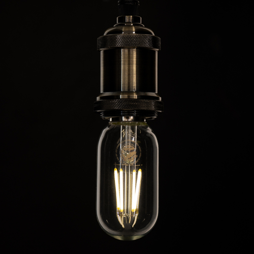 GLOBOSTAR® TUBIS 99057 Λάμπα Σωλήνας E27 T45 LED 4W 440lm 360° AC 220-240V IP20 Φυσικό Λευκό 4500K Dimmable - Long Filament Chip - Διάφανο - Μ4.5 x Π4.5 x Υ11cm - 3 Χρόνια Εγγύηση