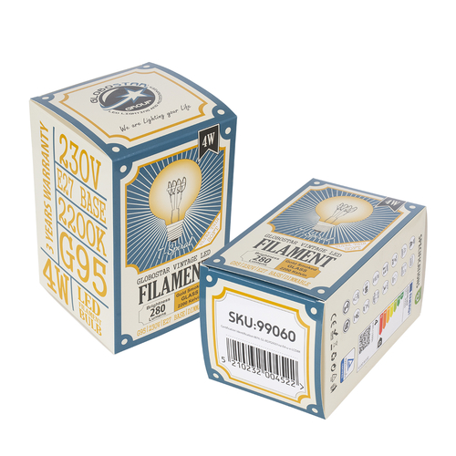 GLOBOSTAR® BUBBLE 99060 Λάμπα E27 G95 LED 4W 280lm 360° AC 220-240V IP20 Ultra Θερμό Λευκό 2200K Dimmable - Ultra Thin Soft Τ Spiral Filament Chip - Μελί - Μ9.5 x Π9.5 x Υ13.5cm - 3 Χρόνια Εγγύηση