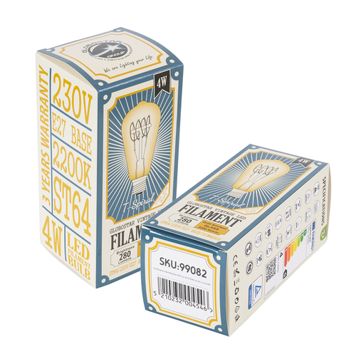 GLOBOSTAR® PEAR 99082 Λάμπα E27 ST64 LED 4W 280lm 360° AC 220-240V IP20 Ultra Θερμό Λευκό 2200K Dimmable - Ultra Thin Soft T Spiral Filament Chip - Μελί - Μ6.4 x Π6.4 x Υ14cm - 3 Χρόνια Εγγύηση