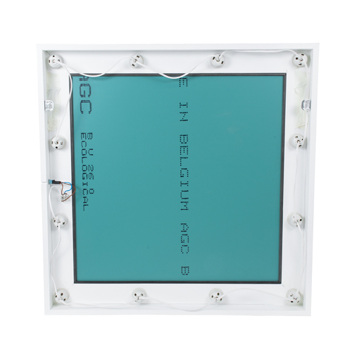 GloboStar® MAKEUP MIRROR-80x80-4 Μοντέρνος Καθρέπτης Μακιγιάζ με Πλαίσιο Φυσικού Ξύλου με Διακόπτη On/Off 12 x E27 AC220-240V - Μ80 x Π7 x Υ80cm - Λευκή Λάκα