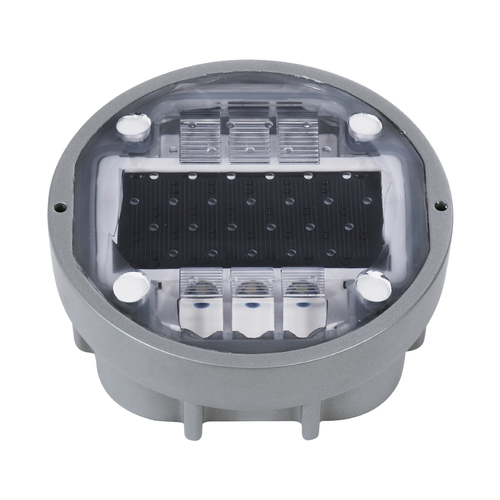 GloboStar® ROADER 60367 Professional LED Strobe Αυτόνομος Ηλιακός Χωνευτός Ανακλαστήρας Οδοστρώματος με Ενσωματωμένο Φωτοβολταϊκό Panel 2.5V 220mA & Επαναφορτιζόμενη Μπαταρία Ni-MH 1.2V 1200mAh - Αδιάβροχο IP68 - Ψυχρό Λευκό 6000K - Max Pass Load 20 Τόνοι - Φ12.5 x Υ7.7cm - 3 Years Warranty