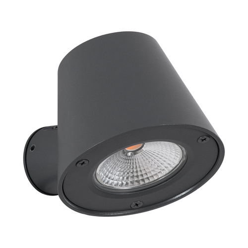 GLOBOSTAR® GARDENIA 60798 Μοντέρνο Φωτιστικό Τοίχου - Απλίκα LED 7W 700lm 60° AC 220-240V Αδιάβροχο IP65 Θερμό Λευκό 2700K - Bridgelux COB Chip & TÜV SÜD Driver - Γκρι Ανθρακί Ματ - Μ9.5 x Π13 x Υ7.7cm - 5 Χρόνια Εγγύηση