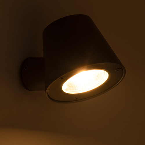 GLOBOSTAR® GARDENIA 60798 Μοντέρνο Φωτιστικό Τοίχου - Απλίκα LED 7W 700lm 60° AC 220-240V Αδιάβροχο IP65 Θερμό Λευκό 2700K - Bridgelux COB Chip & TÜV SÜD Driver - Γκρι Ανθρακί Ματ - Μ9.5 x Π13 x Υ7.7cm - 5 Χρόνια Εγγύηση